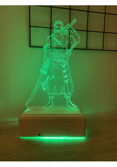 One Piece Rononoa Zoro 16 Renk Gece Lambası