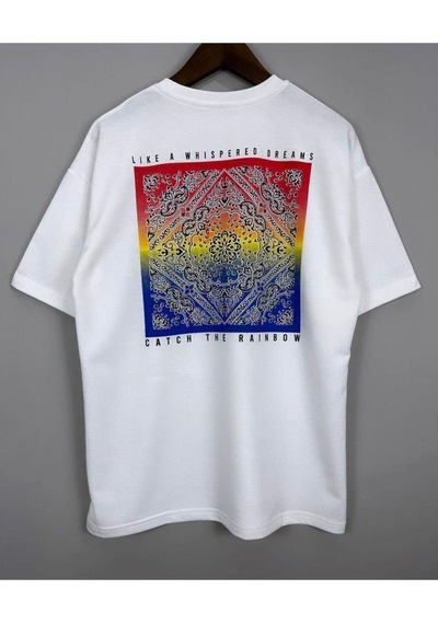Flood Of Style Erkek Beyaz Came The Dawn Baskılı Oversize Tshirt