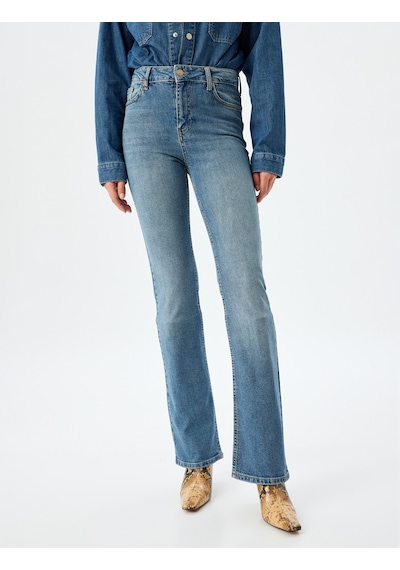 Koton Düşük Bel İspanyol Paça Slim Fit Düğmeli Cepli Kot Pantolon - Flare Jean Orta İndigo 5wal40239md İndigo Koton Düşük Bel İspanyol Paça Slim Fit Düğmeli Cepli Kot Pantolon - Flare Jean Orta İndigo 5wal40239md İndigo