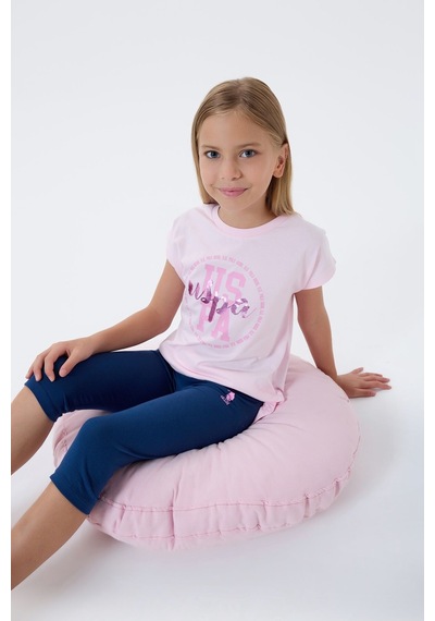 U.s. Polo Assn. Kız Çocuk Pembe Tayt Takım 5274-49873 Pembe