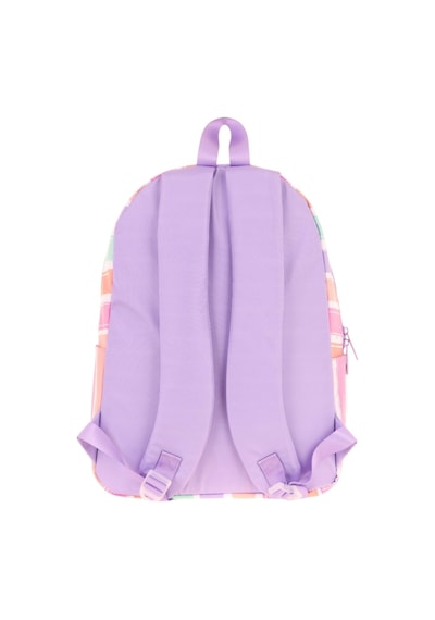 Kaukko Rainbow Kız Çocuk Üç Bölmeli İlkokul Ve Ortaokul Çantası - Mor Çok Renkli Çizgili - K1801 Pembe - Mor