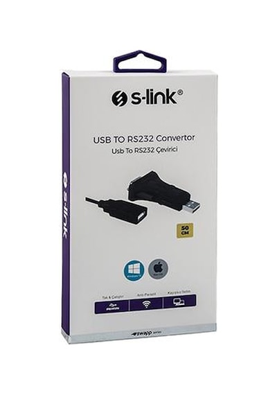 S-Link Swapp Sw-U612 Siyah Usb To Rs232 Çevirici
