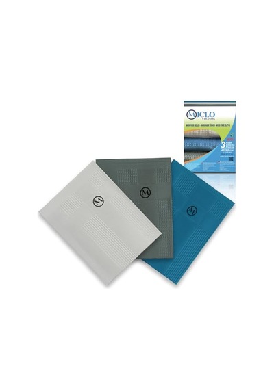 Mıclo Cleanıng Mikrofiber Temizlik Bezi 3'lü Set - Sihirli Bez Cam Ayna Bezi Dark Seri Açık Bej