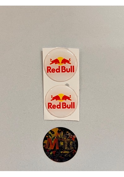 Redbull Damla Sticker Etiket Kabartmalı 3d Silikon Direk Arması Redbull Epoksi 2adet 3,5x3,5cm Çok Renkli