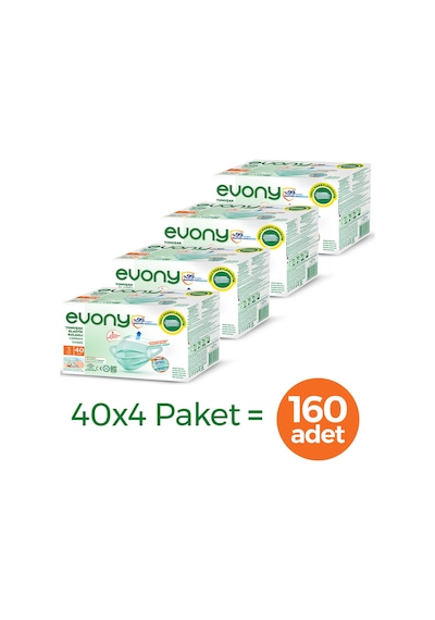 Evony Yumuşak Elastik Kulaklı Tekli Paketlenmiş Cerrahi Maske 160
