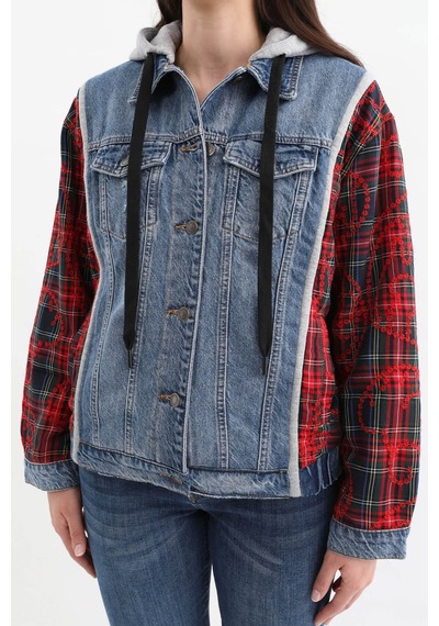 Kadın Kapüşonlu Jean Ceket 001