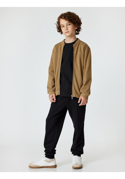 Koton Basic Jogger Eşofman Altı Beli Bağlamalı Şardonlu Siyah 5wkb40146tk Siyah