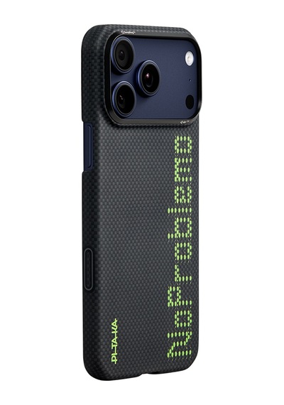 Apple Uyumlu iPhone 17 Pro Kılıf M-safeli Lumintex Teknoloji Aramid Fiber Pitaka Tactile Woven Aries Serisi Siyah Siyah