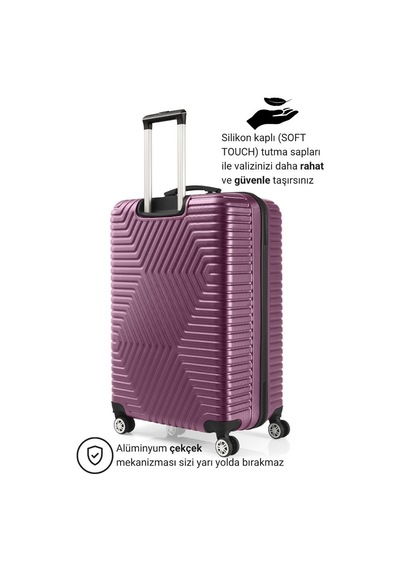 G&d Polo Suitcase Abs Orta Ve Büyük Boy Mürdüm 2'li Valiz Seti 600.09-b Mor