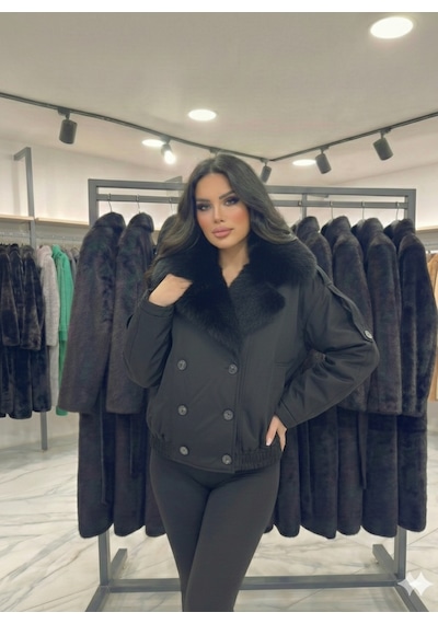 Ribana Classic Kadın Kürk Yaka Detaylı İçi Astarlı Çift Cepli Omuzları Kemerli Beli Lasitkli Ceket Görünümlü Kaban 4901 Siyah Ribana Classic Kadın Kürk Yaka Detaylı İçi Astarlı Çift Cepli Omuzları Kemerli Beli Lasitkli Ceket Görünümlü Kaban 4901 Siyah