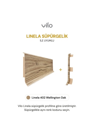 Vilo Süpürgelik Bitim Aparatı 2 Adet Linela 402 Wellington Oak Uyumlu