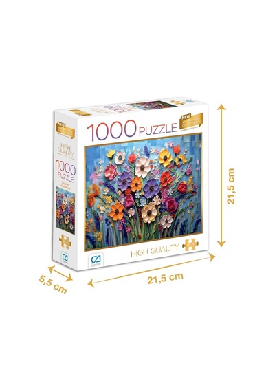 Çiçekler 1000 Parça 2,2mm Kalınlık 48x68cm Profesyonel Hobi Puzzle Yapboz Serisi