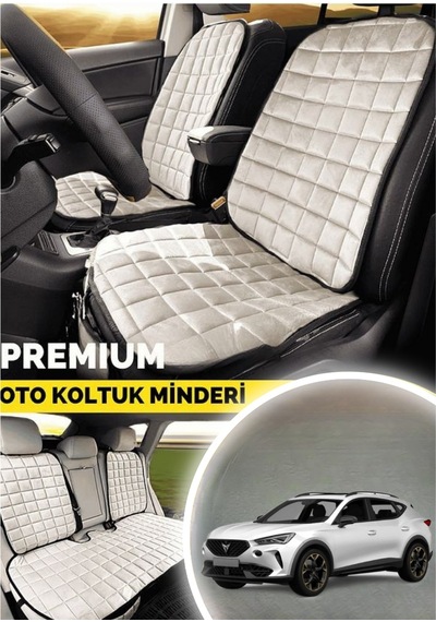 Cupra Formentor Koltuk Minderi Ortopedik Cepli Araç Ve Kılıf Seti Tam Uyumlu, Bej Renk, Konforlu Tasarım