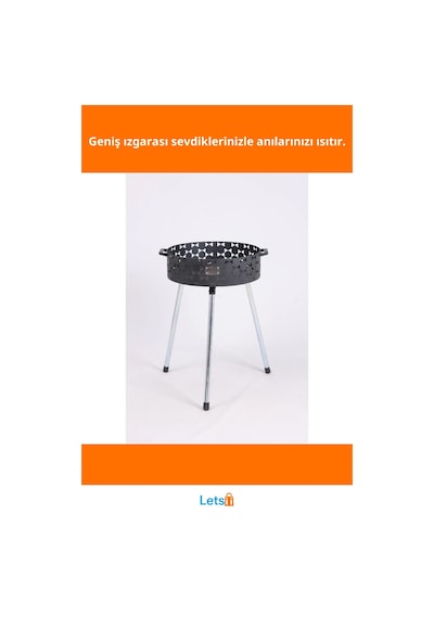 Katlanabilir Lüks Mangal No 3 Büyük Boy Dayanıklı Piknik Mangal