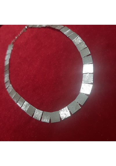Fashion Jewelry Kare İşlemeli Çelik Kolye Gold