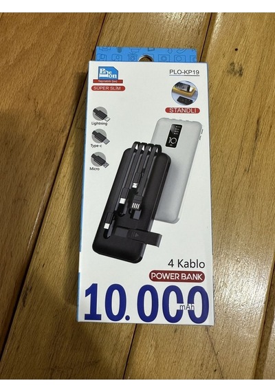 Çoklu Kablolu Powerbank 10000 Mah Siyah