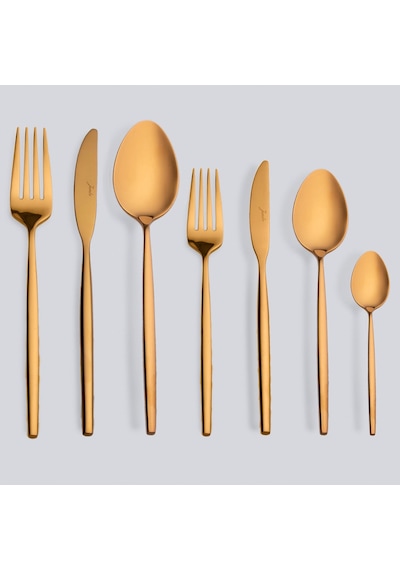 Jumbo 5900 Infinity Titanyum Bronz 12 Kişilik 84 Parça Çatal Kaşık Bıçak Takımı Titanyum Bronz