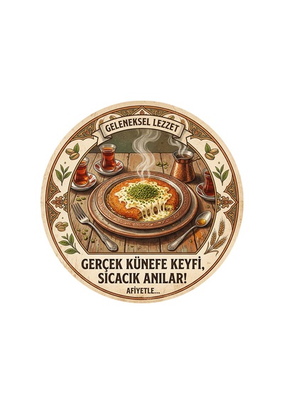Künefe Temalı Tatlıcılar Pastaneler Restoranlar İçin Ahşap Duvar Kapı Dekoratif Süs Tablo 5