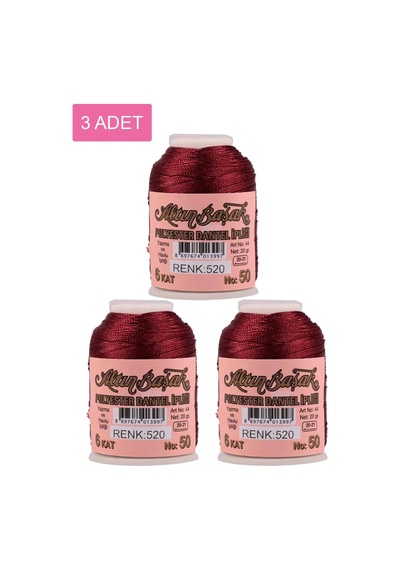 3 Adet Altınbaşak Oya Ve Dantel İpi 20 Gr - Royaleks - No: 520