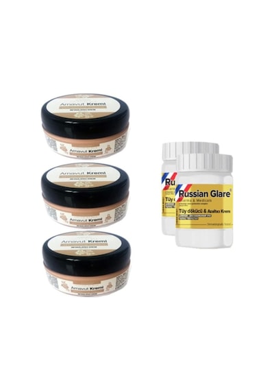 Three Brand 50 Ml Arnavut Aklık Kremi 2 Ad + Russıan Glare Tüy Dökücü Azaltıcı Merhem 50 Ml 3 Ad