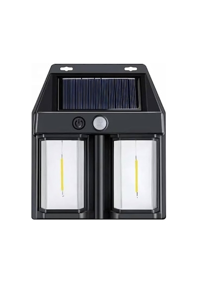 Rustik Ampul İkili Solar Duvar Aplik Güneş Enerjili Hareket Sensörlü