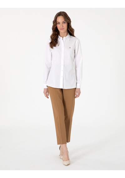 Pierre Cardin Kadın Beyaz Gömlek Desenli 50313589-vr013 Beyaz