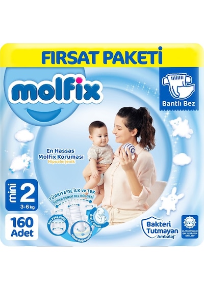 Molfix Bebek Bezi 2 Beden Fırsat Paketi 80 x 2 160 Adet 2'li