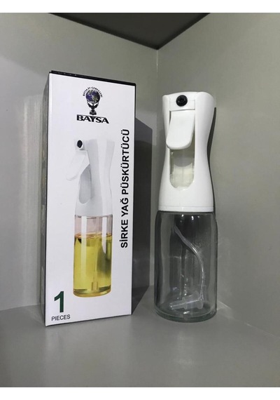 200 Ml Sprey Yağdanlık Cam Şişe Yağ Püskürtücü Beyaz Diğer