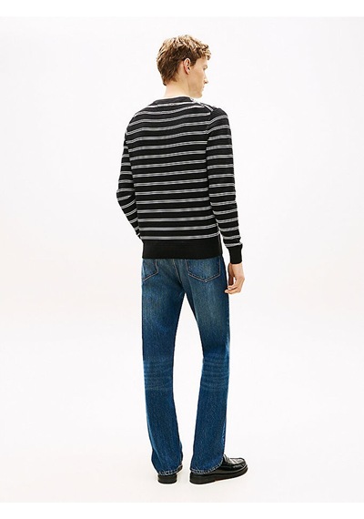 Tommy Hilfiger Seasonal Structure Cneck Erkek Siyah Kazak - Mw0mw41643 Siyah