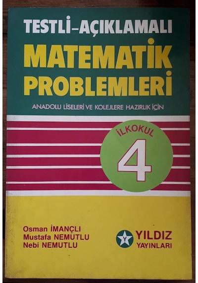4.Sınıf Matematik Problemleri Testli Açıklamalı 1987 Yılı Basım
