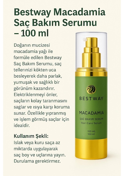 Macadamıa Yağlı Saç Bakım Serumu