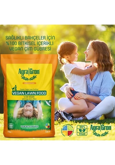 Ayrex Agragron Çim Gübresi 20 Kg Vegan Lawn Food%100 Bitkisel Menşeli Çim Gübresi/doğal Çim Coşturan Gübre Alma 0,250
