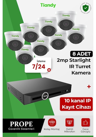 Tiandy 8 Kameralı Ip Sistem Paketi