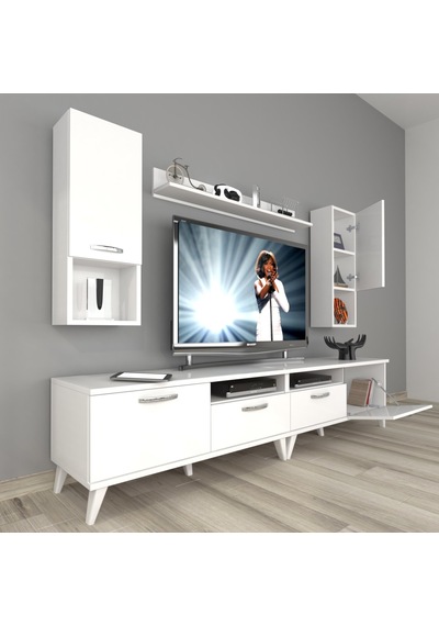 Decoraktiv Eko 5200da Mdf Retro Tv Ünitesi Tv Sehpası Beyaz