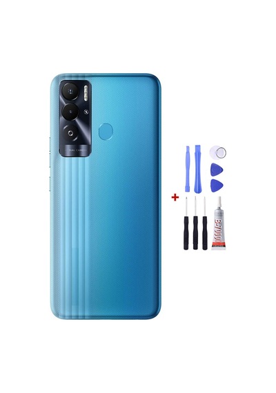 Tecno Tecno Pova Neo Le6h Mavi Arka Cam Kapak Pil Kapağı Tamir Set B7000 Set Mavi