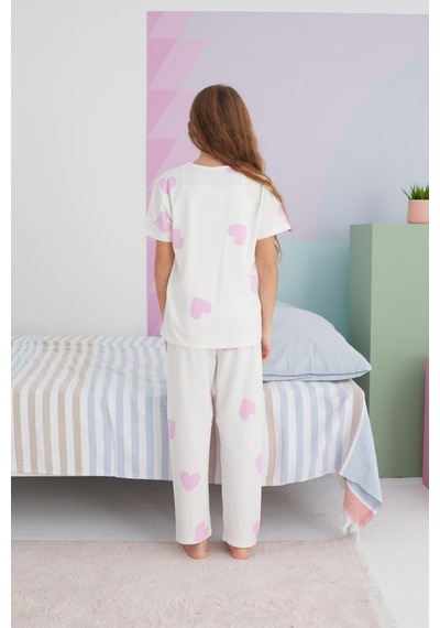 Siyah İnci Pamuklu Örme Pijama Takım 24117053 Çok Renkli