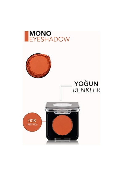 Flormar  Mono Yüksek Pigmentli & Doğal Işıltılı Kompakt Göz Farı 008sweetheat
