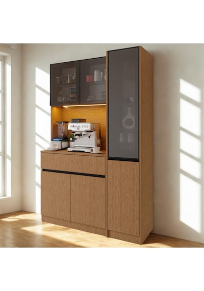 Nordıc Wood Led Li Kahve Köşesi Ünitesi Sağ Vitrinli Füme Cam Komple Mdf Modern Mutfak Kahverengi Nordıc Wood Led Li Kahve Köşesi Ünitesi Sağ Vitrinli Füme Cam Komple Mdf Modern Mutfak Kahverengi