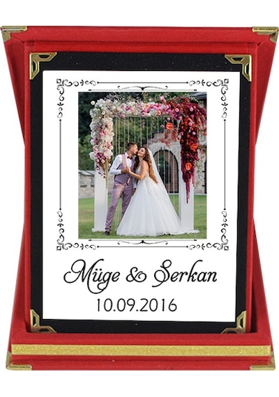 Evlilik Yıl Dönümü Hediyesi Fotoğraflı Isimli Ve Tarihli Plaket