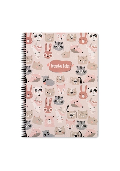 Keskin Color Animal Friends Spiralli Hayvanlar Karton Kapak 80 Yaprak A4 Kareli Defter Ozelalan1 Çok Renkli