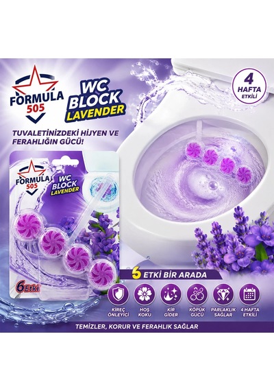 Lb 4'lü Wc Blok - Lavanta Kokulu - 2 Adet - 6 Etkili - 200 Gr Çok Renkli
