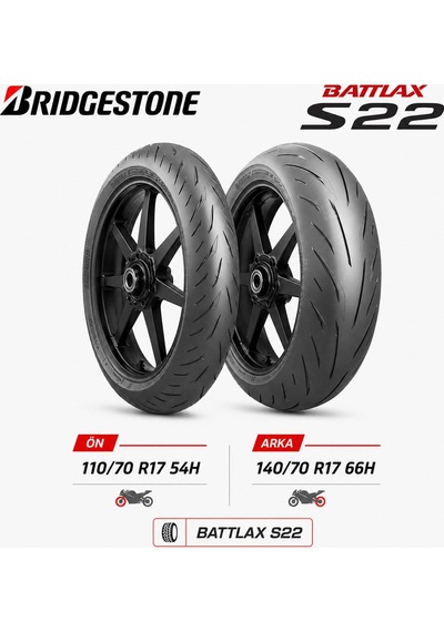 Bridgestone Battlax S22 110/70 R17 54h - 140/70 R17 66h Ön Arka Motosiklet Lastik Takımı