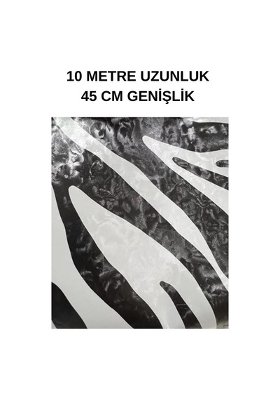 45cm X 10 Metre 1 Rulo Folyo Yapışkanlı Zebra Model Görünümlü Mutfak Duvar Kaplama Folyosu Kağıdı