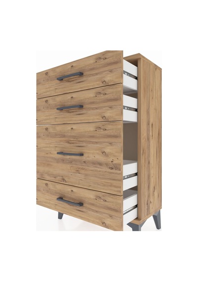 Arges Komodin 4 Çekmeceli 60x30x96 Çam-çam Çam
