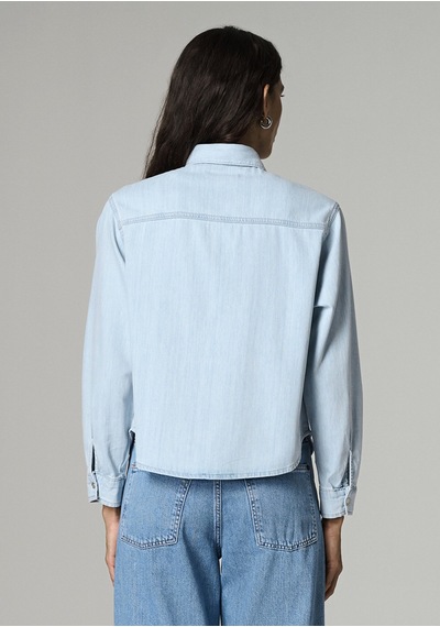Mavi - Carlia Classic Denim Açık Mavi Jean Gömlek 1210924-a1586