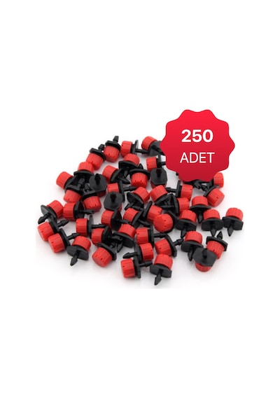 Damlama Sulama Debi Ayarlı Meme Kırmızı Damlatıcı 250 Adet