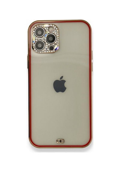 Apple iPhone Uyumlu 12 Pro Kılıf Liva Taşlı Silikon - Kırmızı Bzsxx00 1