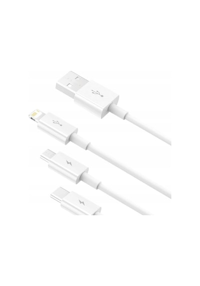 Baseus Superior Series Micro+lightning+type-c Üçlü Hızlı Şarj Veri Kablosu 3.5a 1.5m Beyaz
