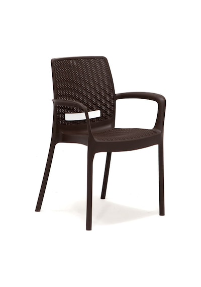Rattan Kahve Kollu 4 Sandalye Masa Takımı - Bahçe&Balkon&Teras Kahverengi