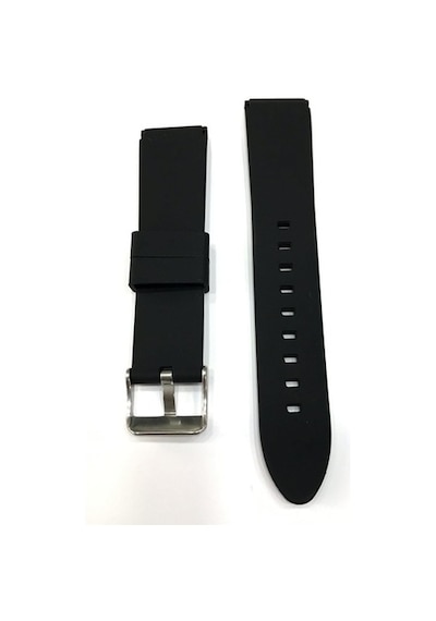 22 Mm Siyah Renk Düz Kauçuk Saat Kordonu Kayışı 22X20 Mm